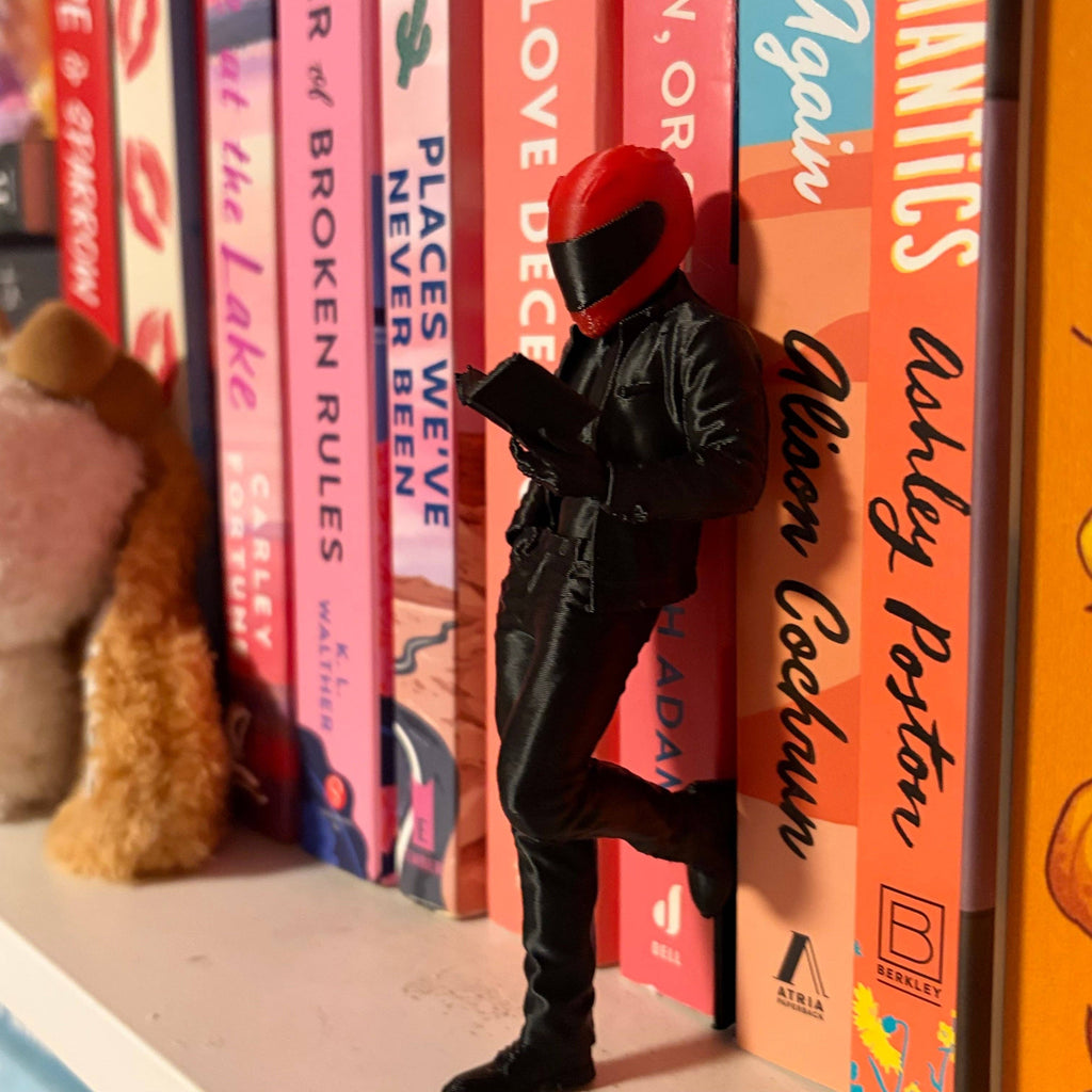 Hot Biker Reading Bookshelf Decor: Red / Small 4.9 inch