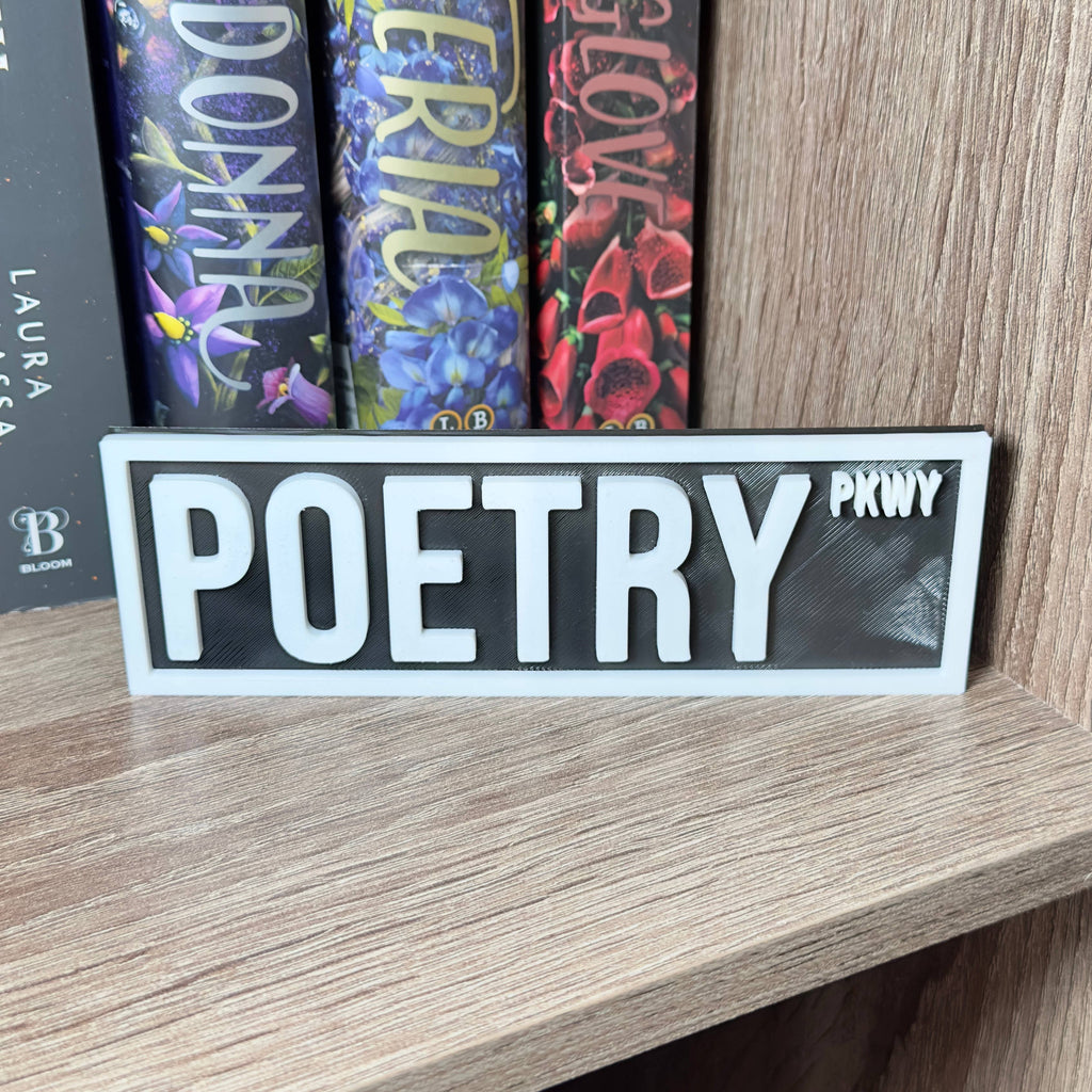Poetry Street Sign | Bookshelf Decor: Purple