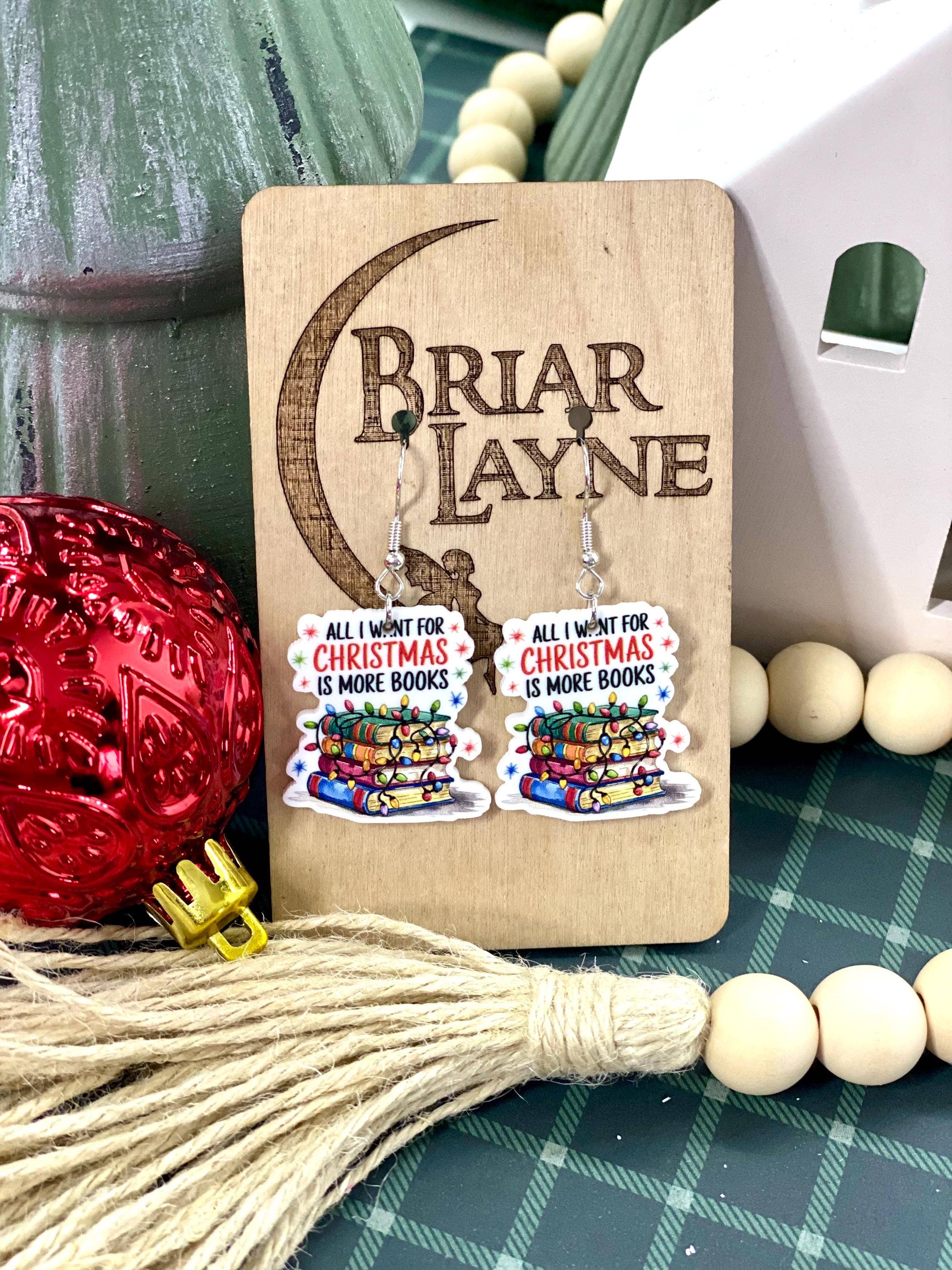 Christmas Book Lover Earrings