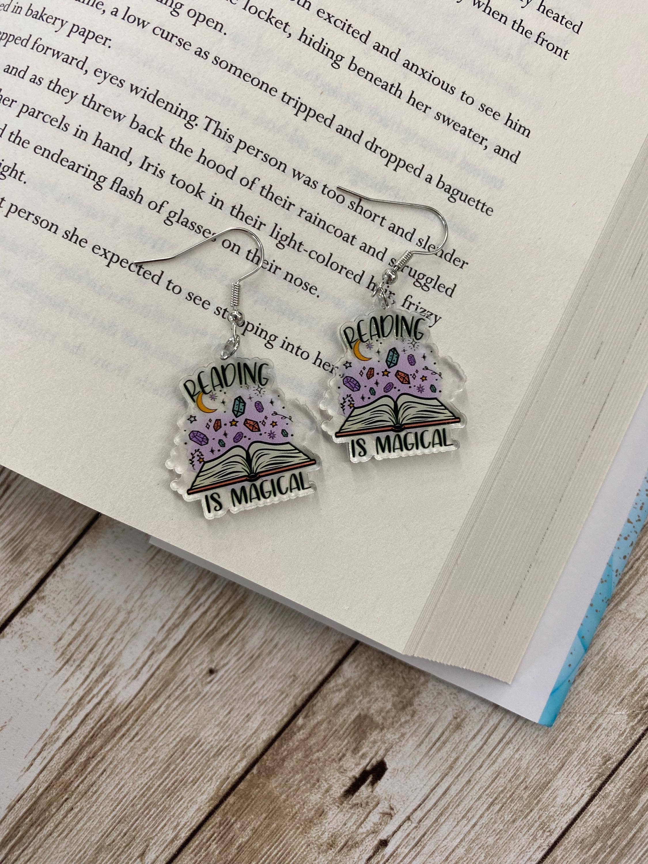Reading Is Magical Book Lover Earrings