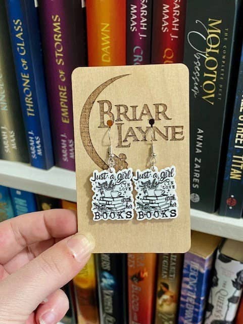 Just A Girl Who Loves Books Dragon Book Earrings