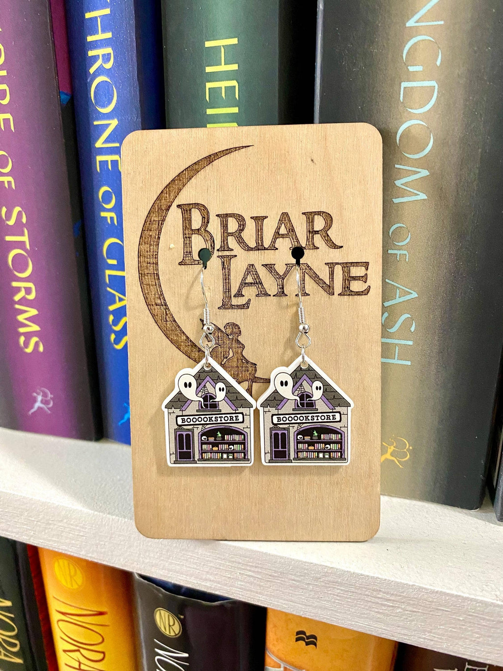 Ghost and Book Themed Halloween Earrings