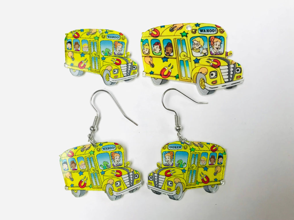 Magic School Bus Earrings Teacher Gift kid's book character: REGULAR BUS