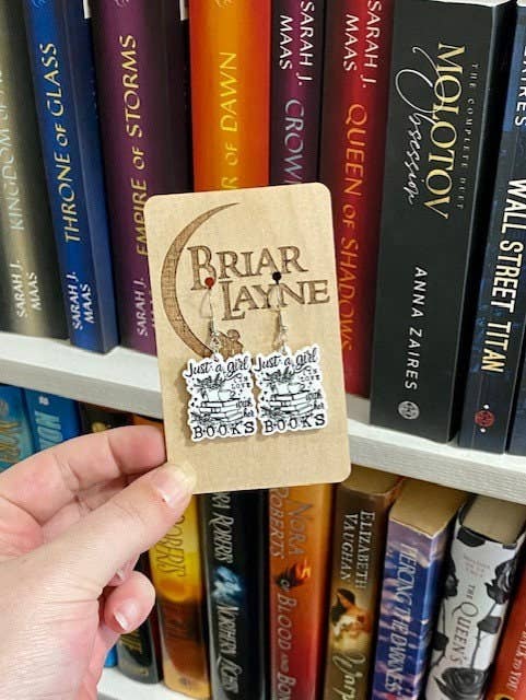 Just A Girl Who Loves Books Dragon Book Earrings