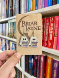 Ghost and Book Themed Halloween Reading Earrings