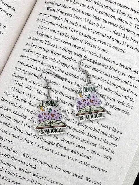 Reading Is Magical Book Lover Earrings