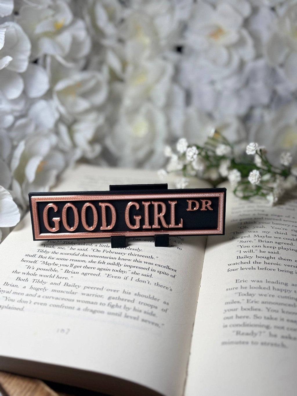 3d Printed Shelf Sign - Good Girl DR: Add Stand
