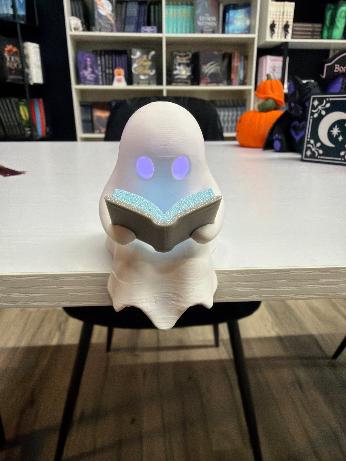 Ghost With Book Tealight