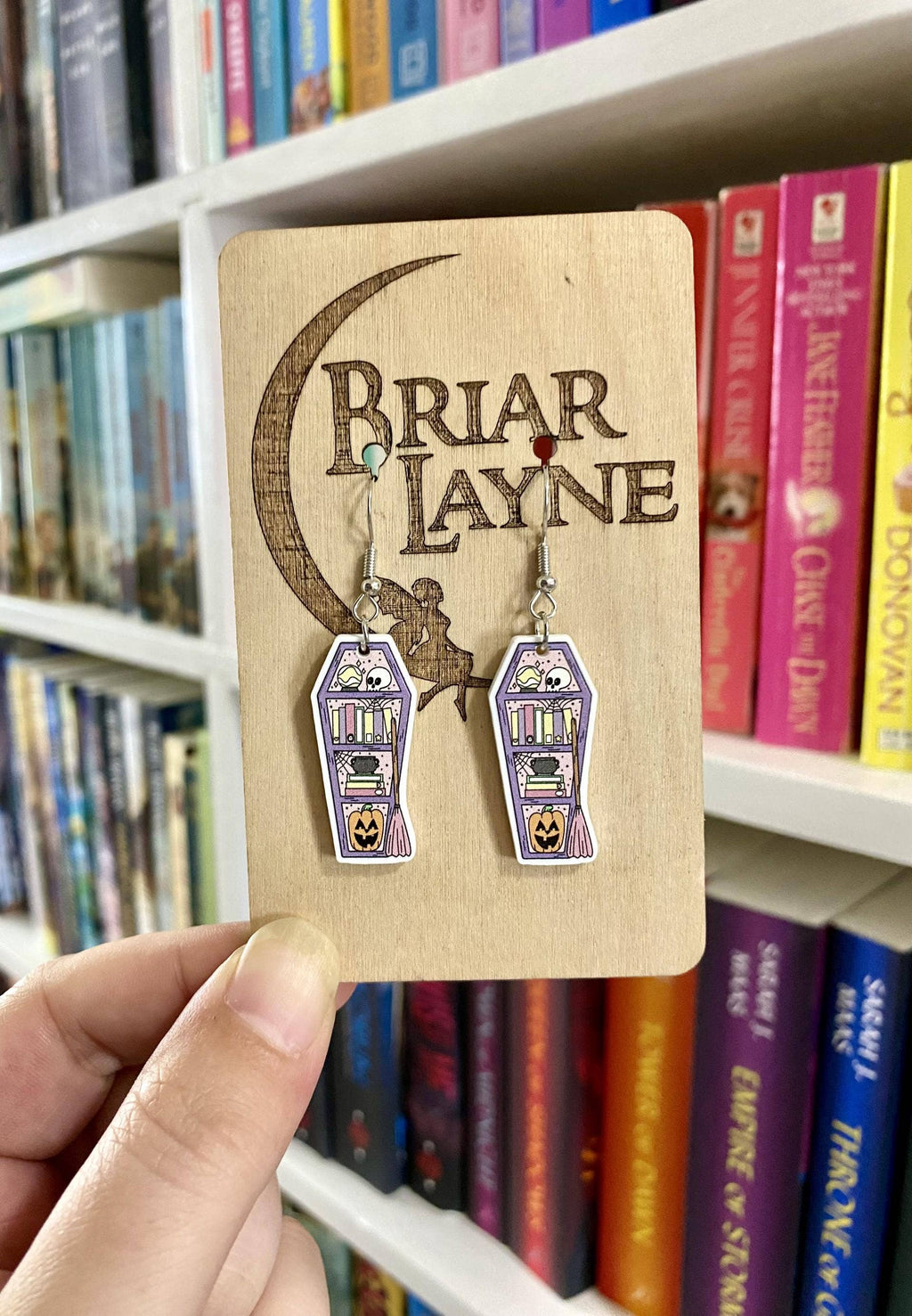 Halloween-Themed Book, Skull, Pumpkin, Coffin Earrings