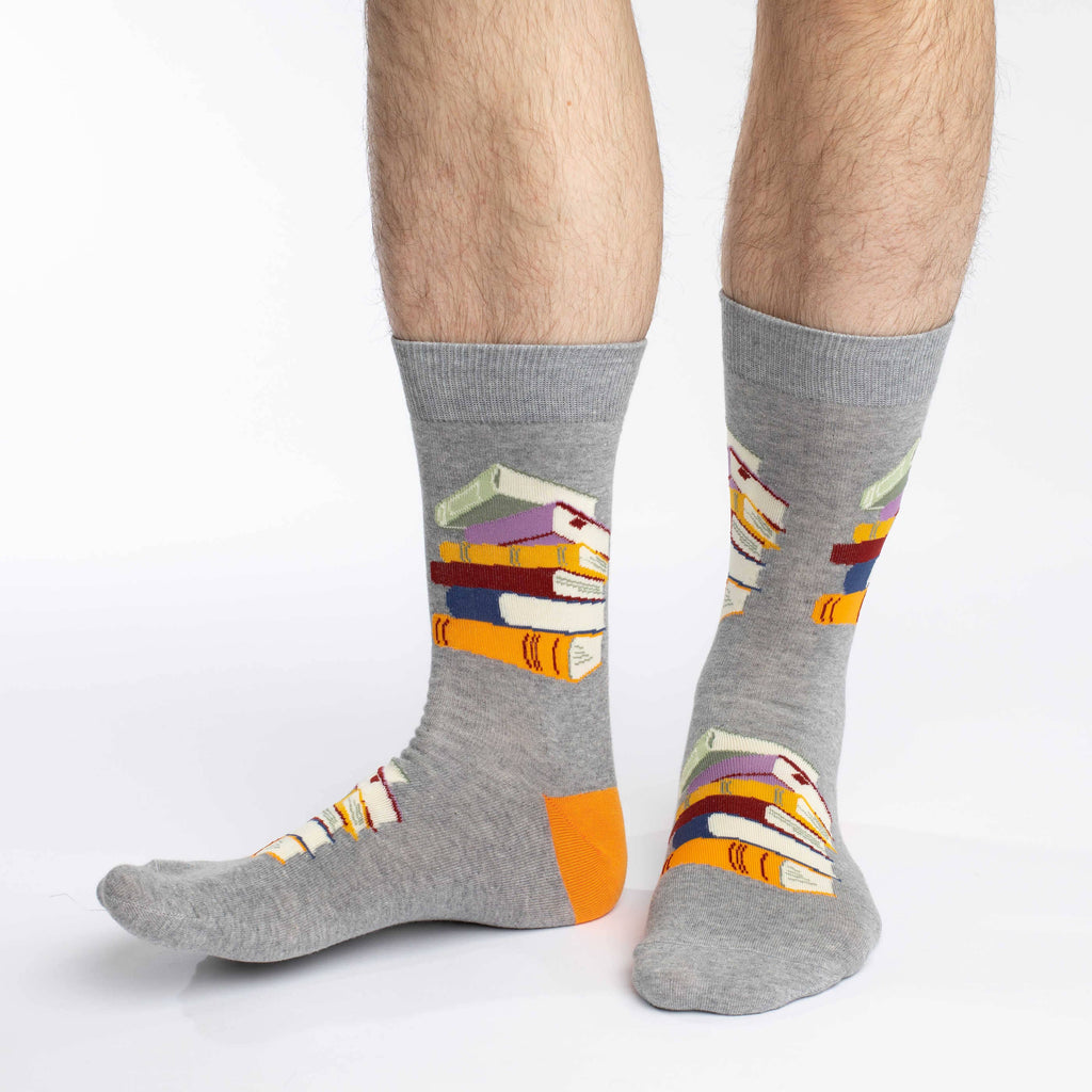 Stack of Books Socks: Shoe Size 7-12