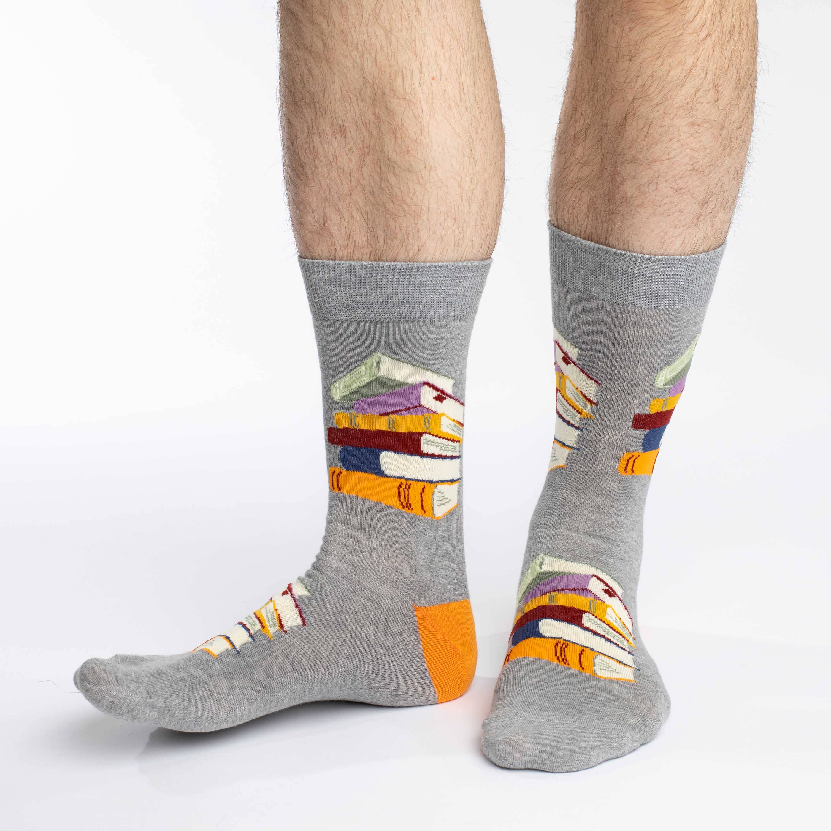 Stack of Books Socks: Shoe Size 7-12