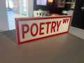 Poetry Street Sign | Bookshelf Decor