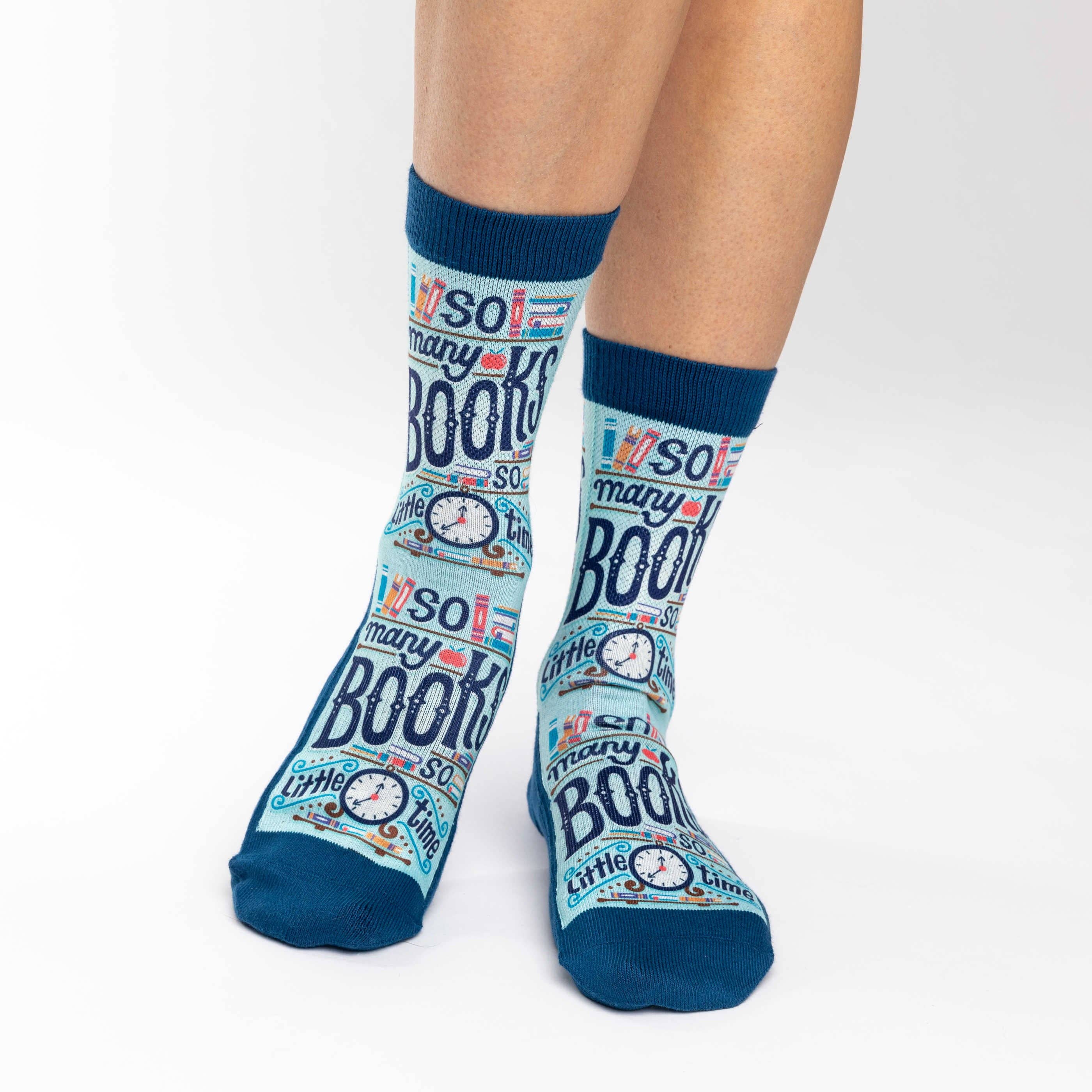 Women's So Many Book So Little Time Socks: Shoe Size 5-9