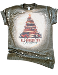All Booked For Christmas Bleached Tee shirt : XL