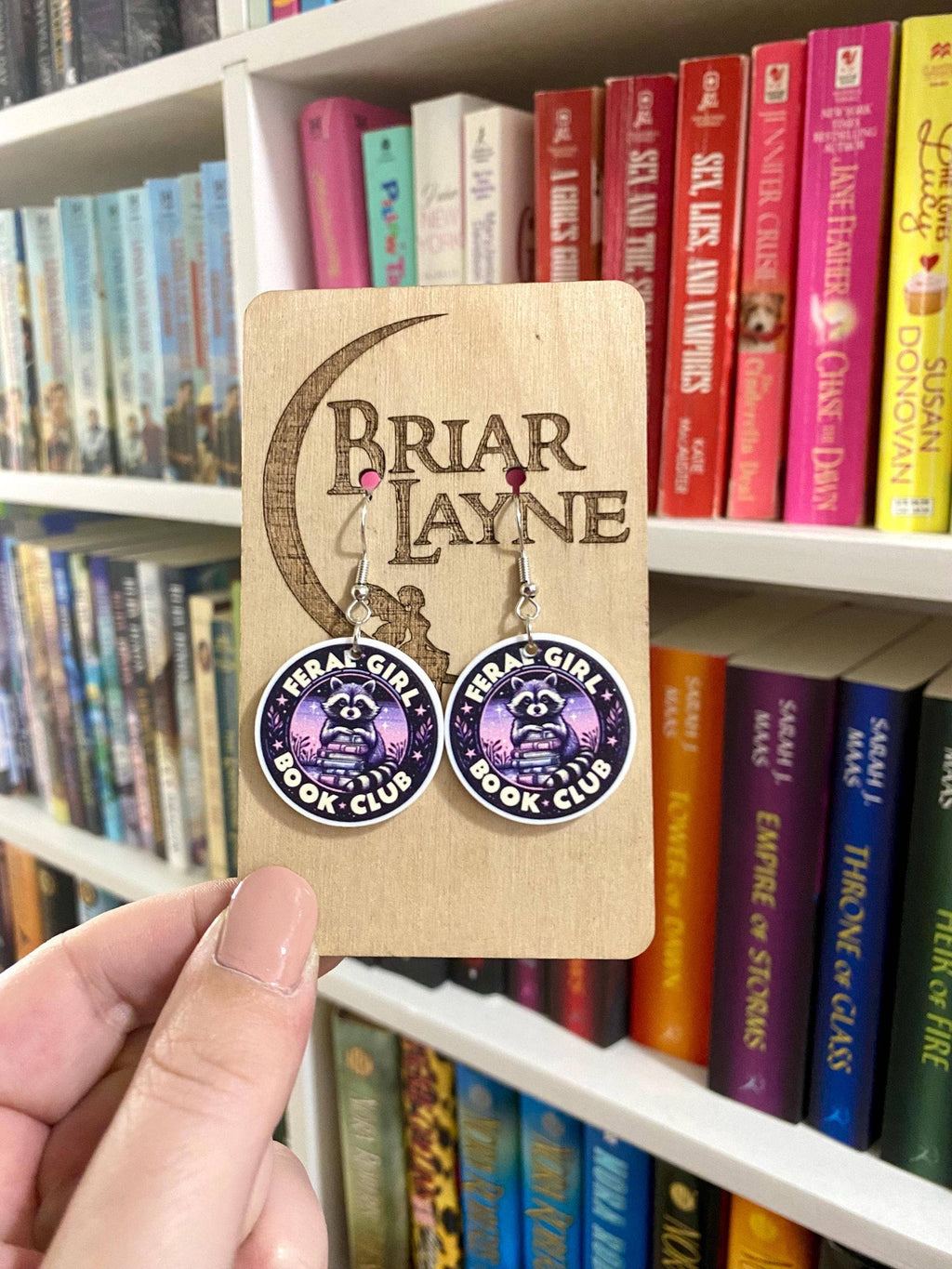 Raccoon Book Club Reading Earrings