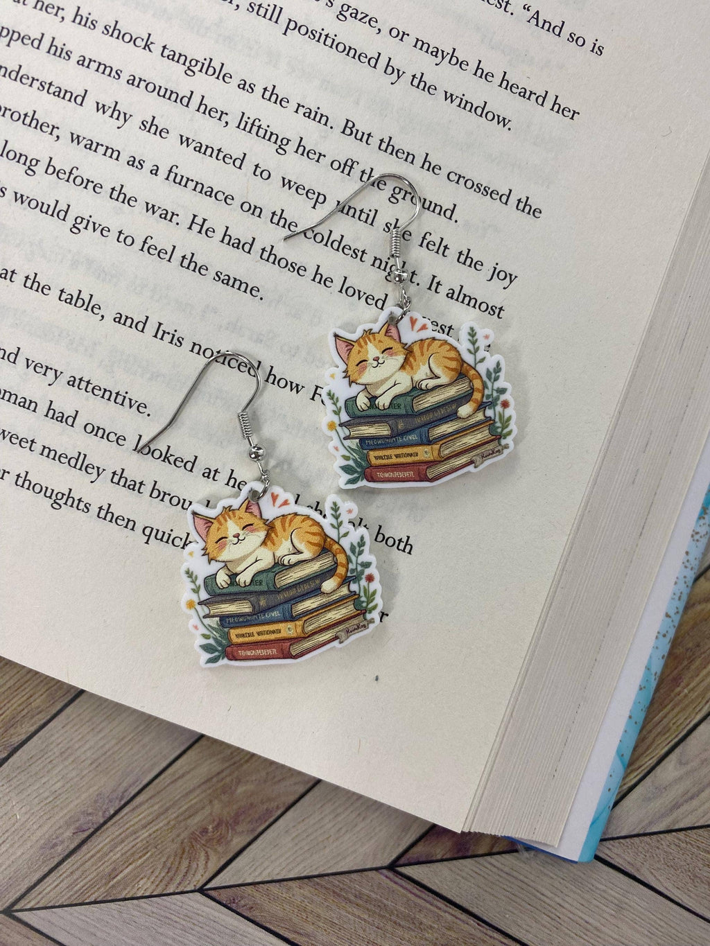 Cat & Book Lovers Themed Earrings Collection