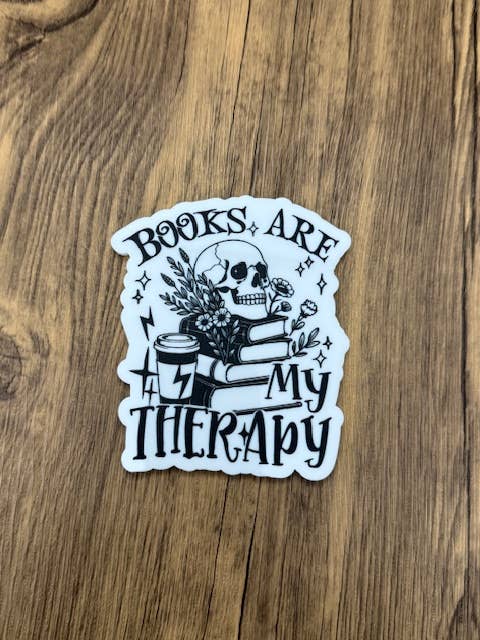 Books Are My Therapy Bookish Shelf Sitter Decor