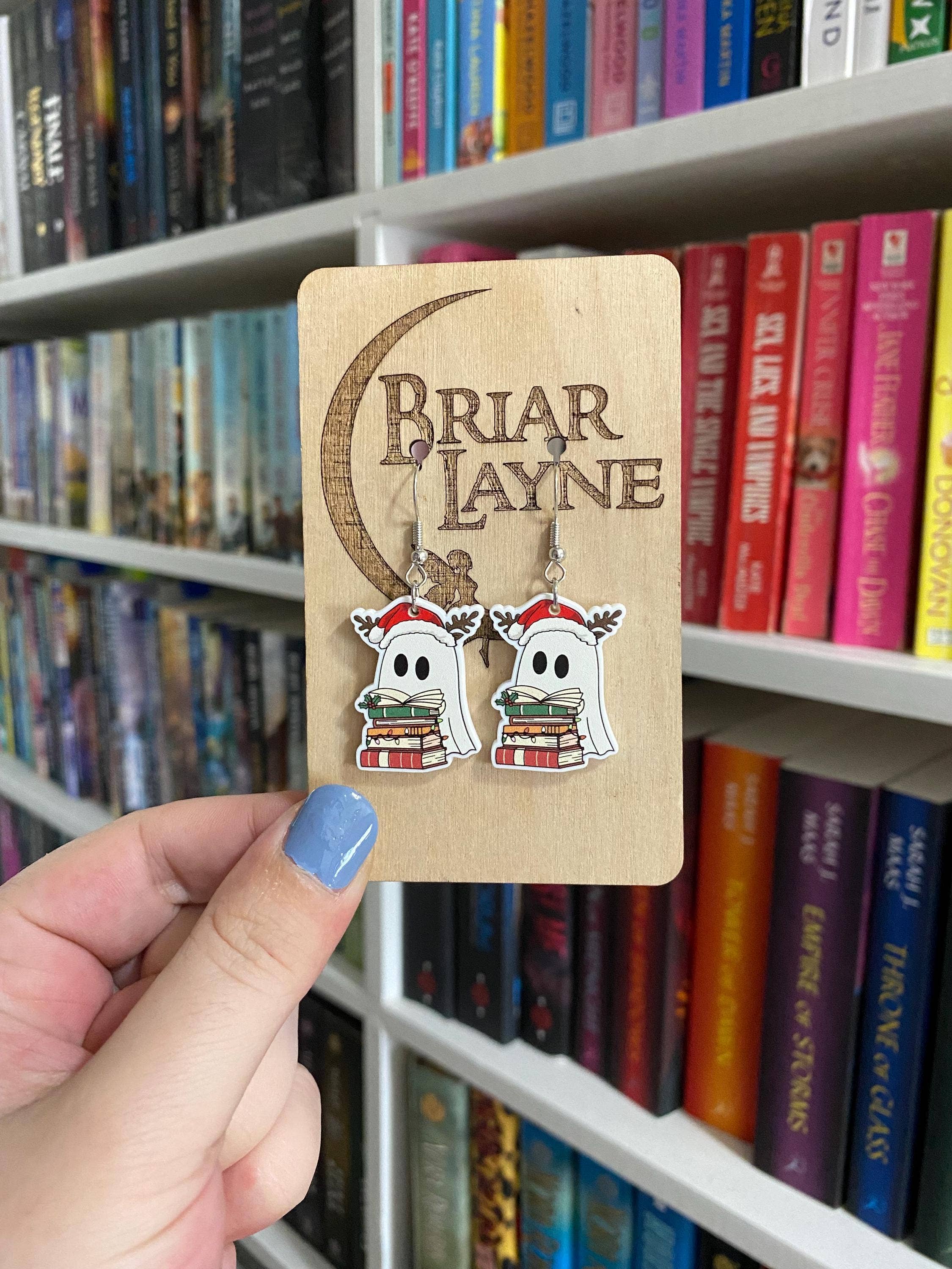 Christmas Ghost Book Reading Earrings