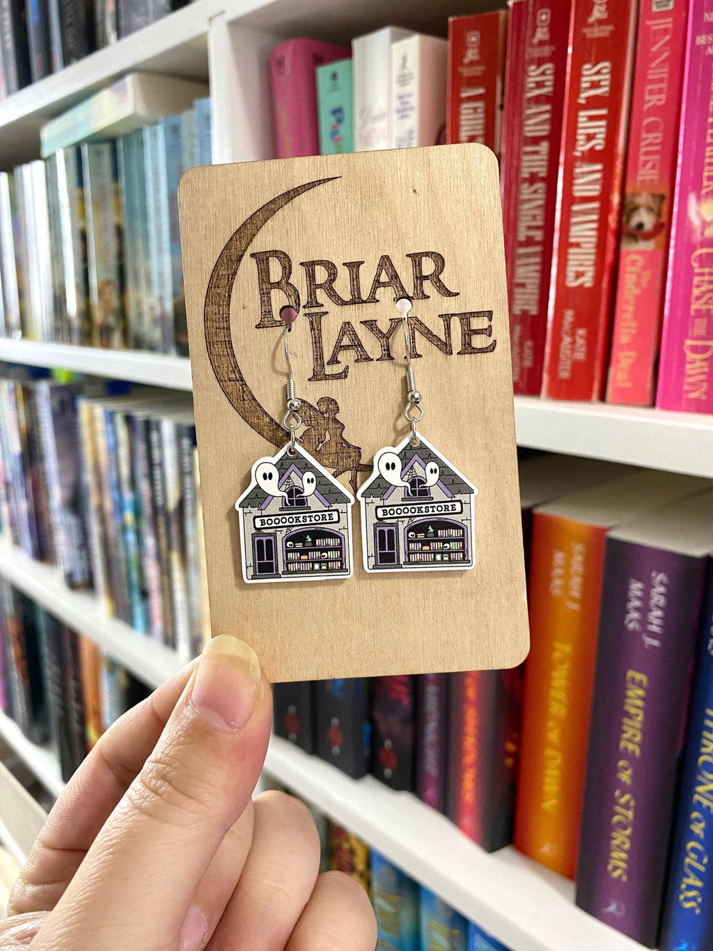 Ghost and Book Themed Halloween Earrings