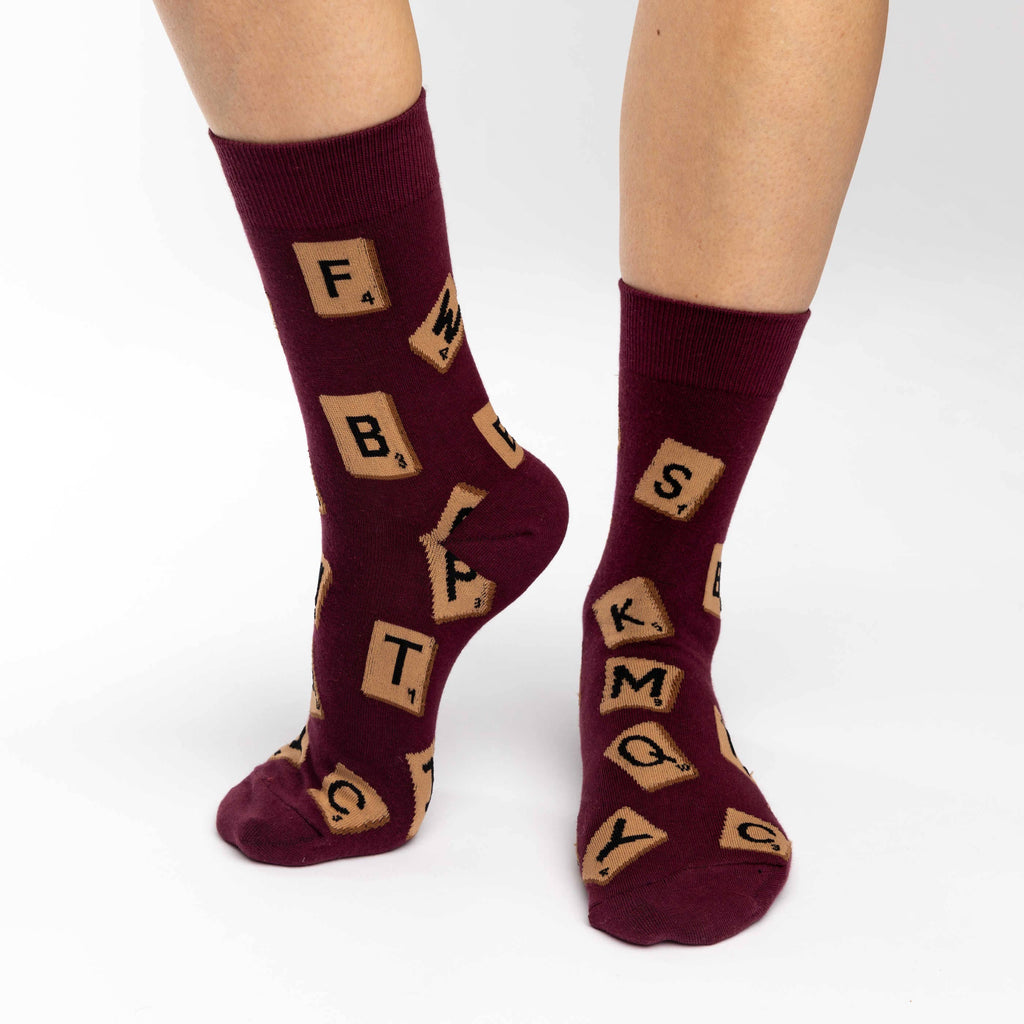 Women's Word Game Socks: Shoe Size 5-9