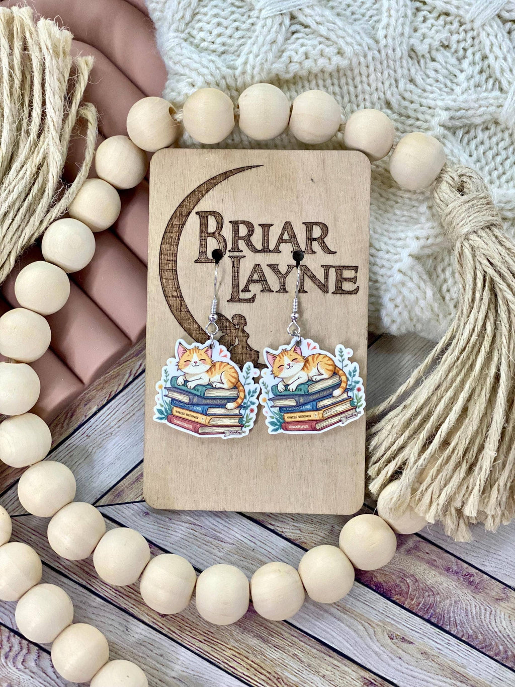 Cat & Book Lovers Themed Earrings Collection