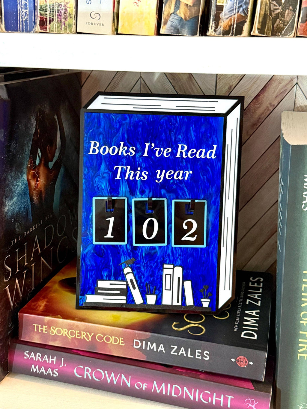 Acrylic Yearly Book Counter for Bookshelf Decor