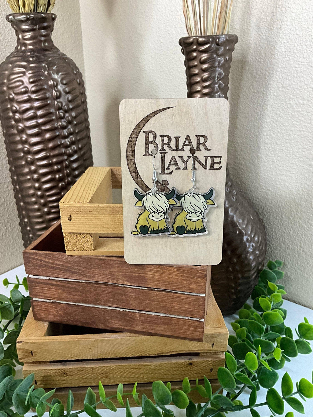 Highland Cow Acrylic Earrings Boho Jewelry Gifts
