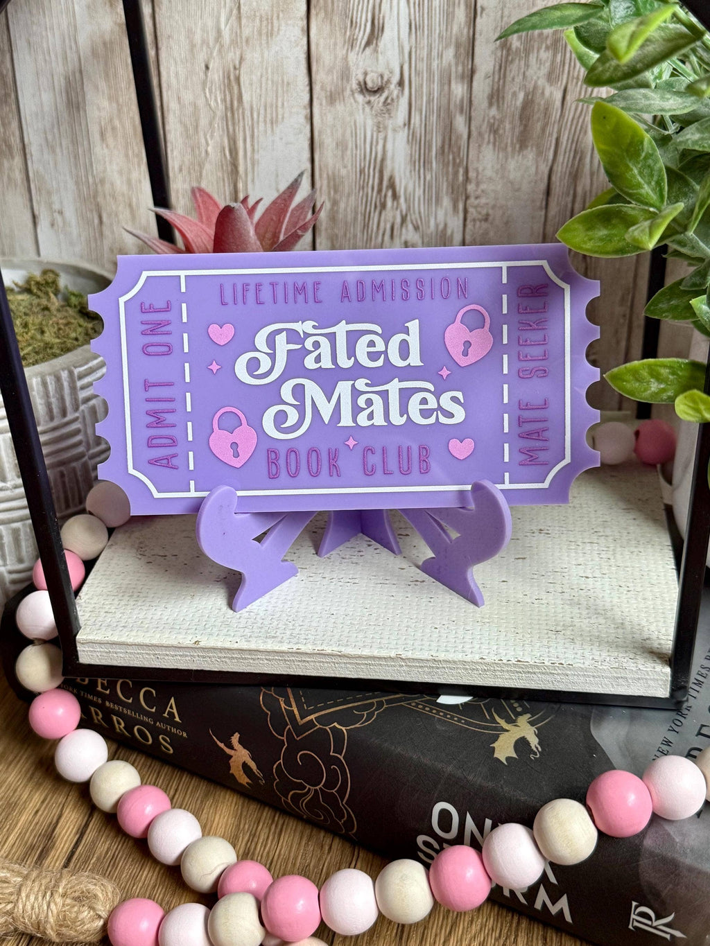 Bookish Shelf Sitter and Decor with Reading Tickets