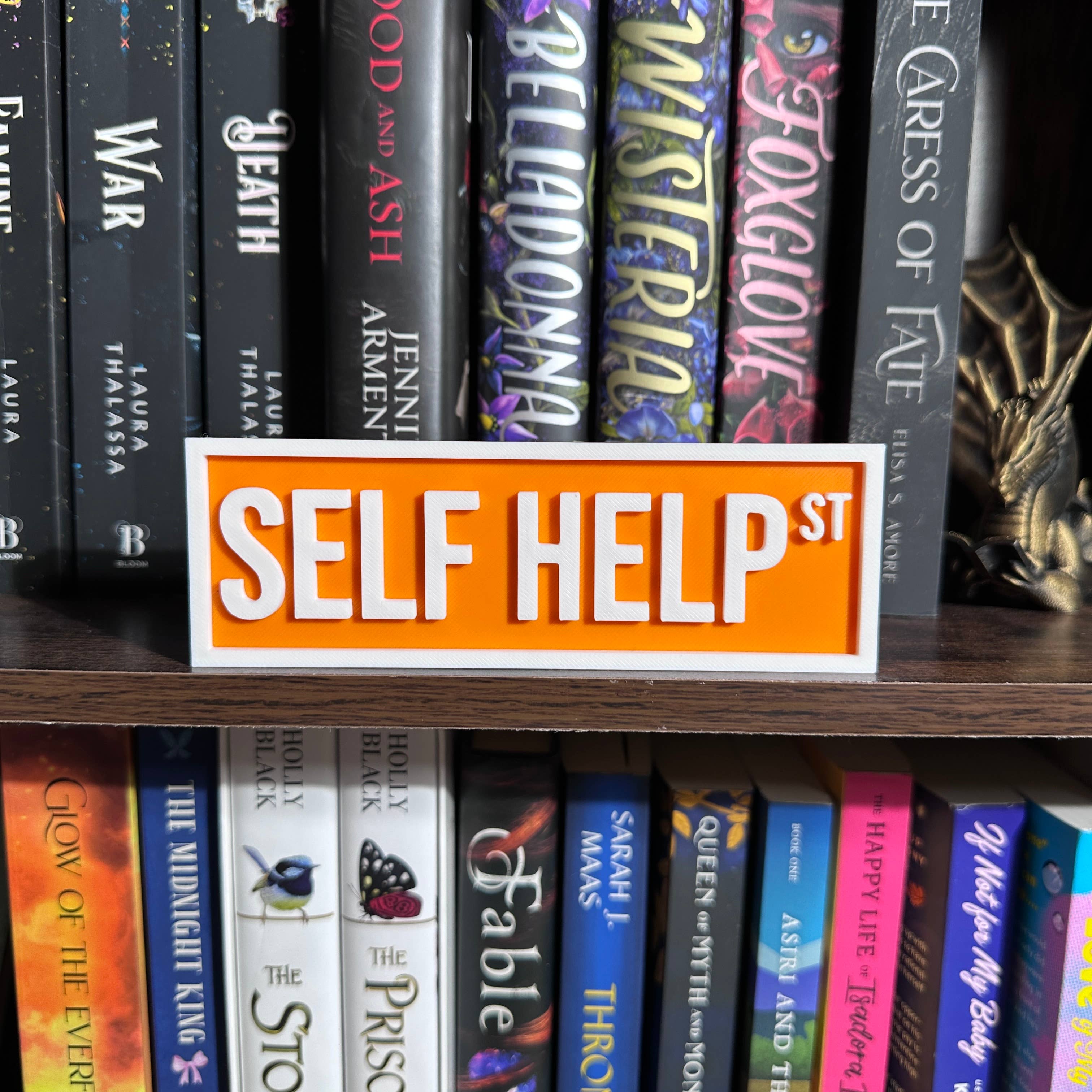 Self Help Street Sign | Bookshelf Decor: Sky Blue