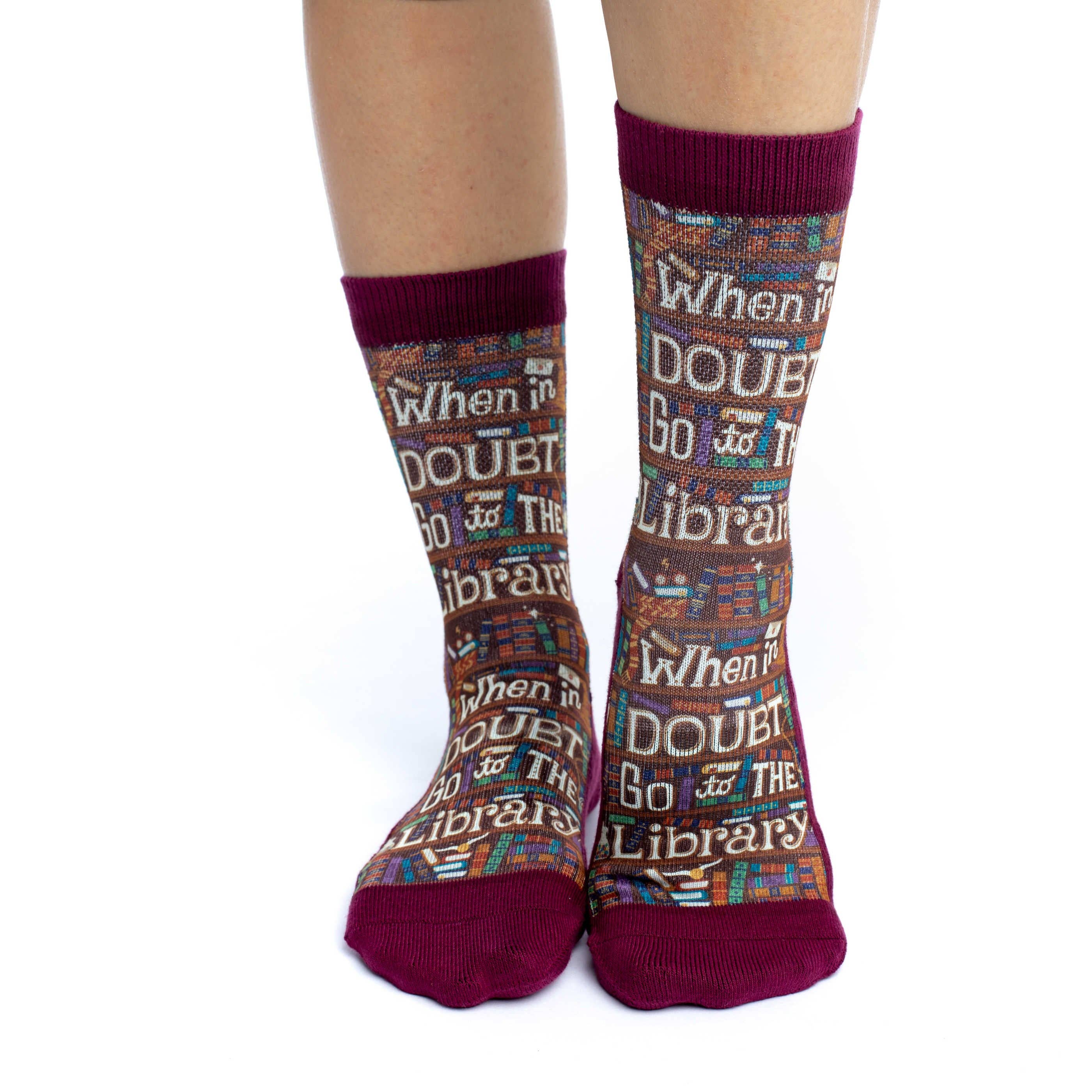 Women's Go to the Library Socks: Shoe Size 5-9