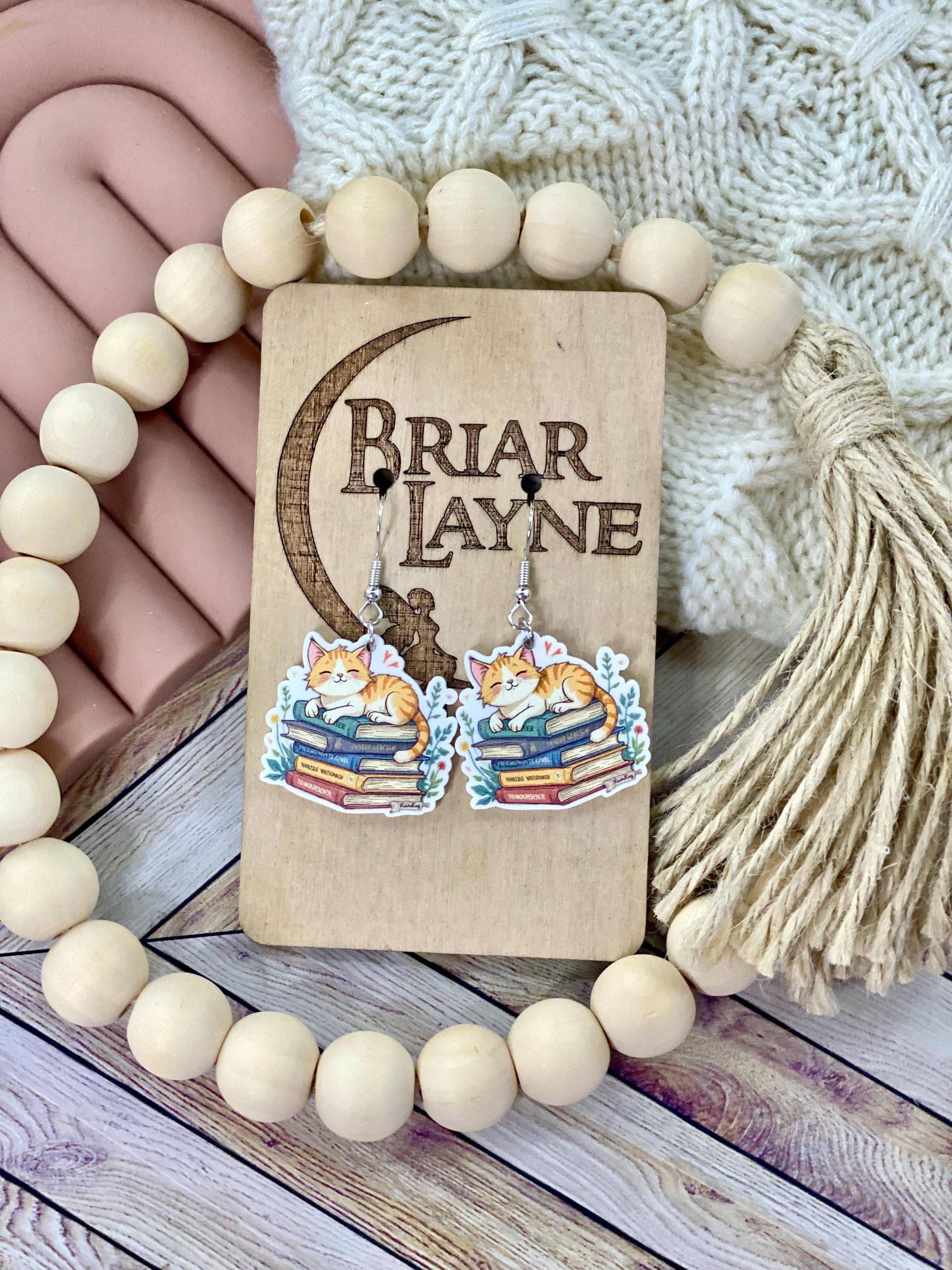 Cat & Book Lovers Themed Earrings Collection