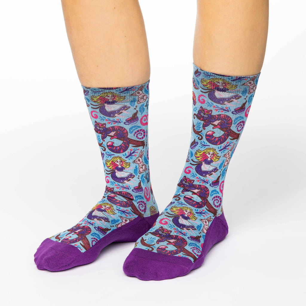 Women's Alice in Wonderland Socks: Shoe Size 5-9