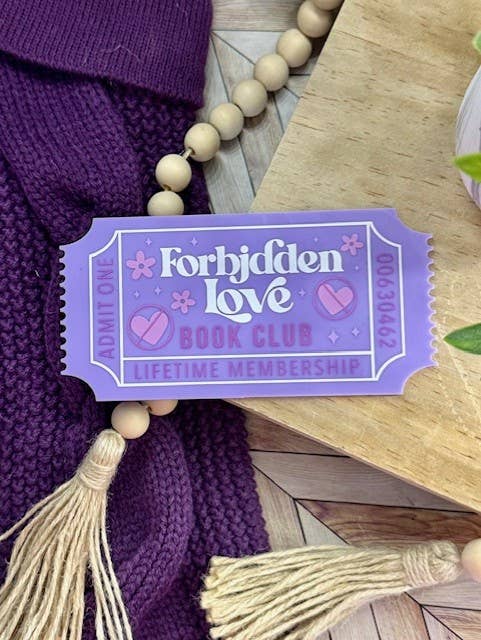 Forbidden Love Bookish Shelf Sitter and Decor Reading Ticket
