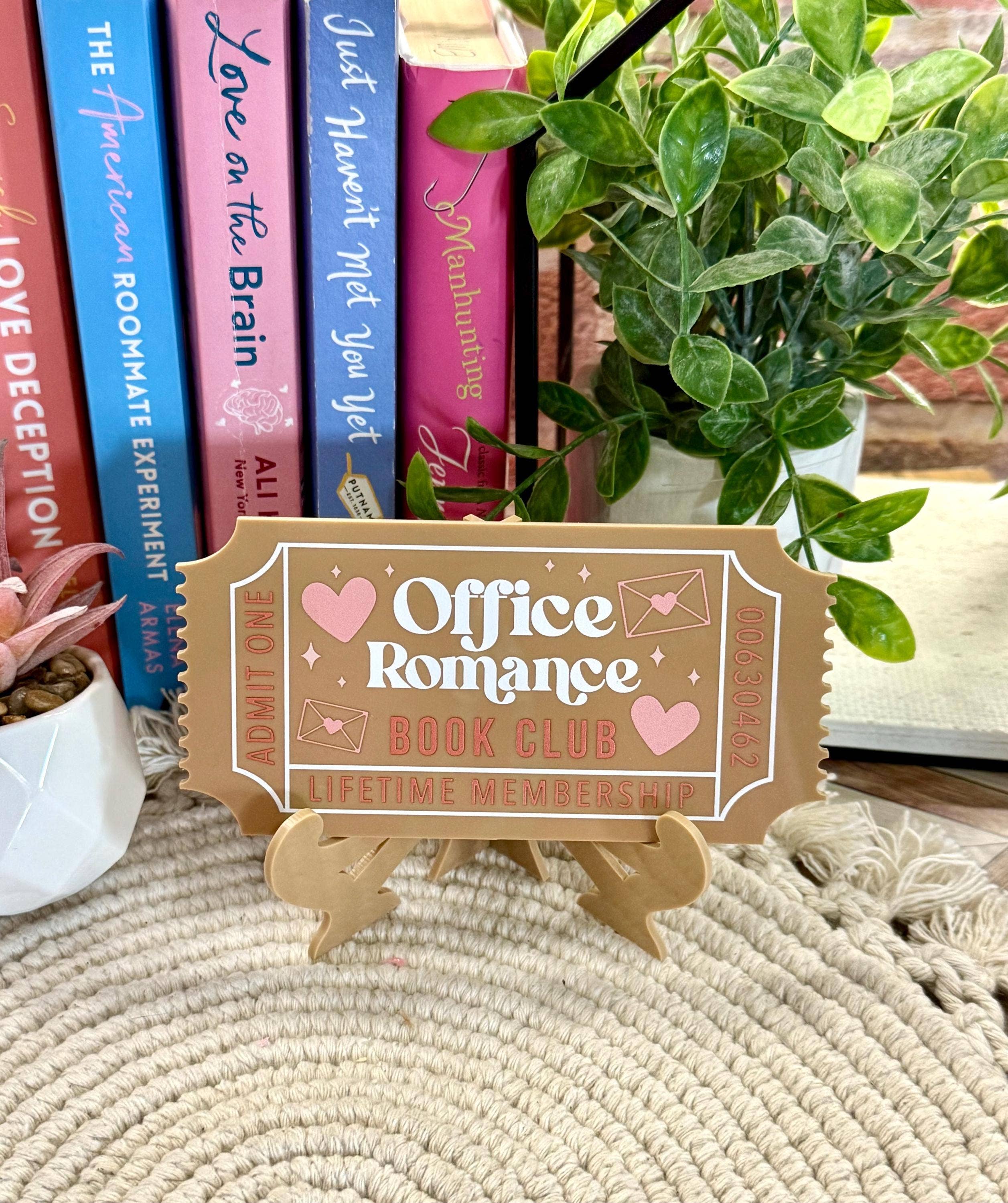 Bookish Shelf Sitter and Decor with Reading Tickets