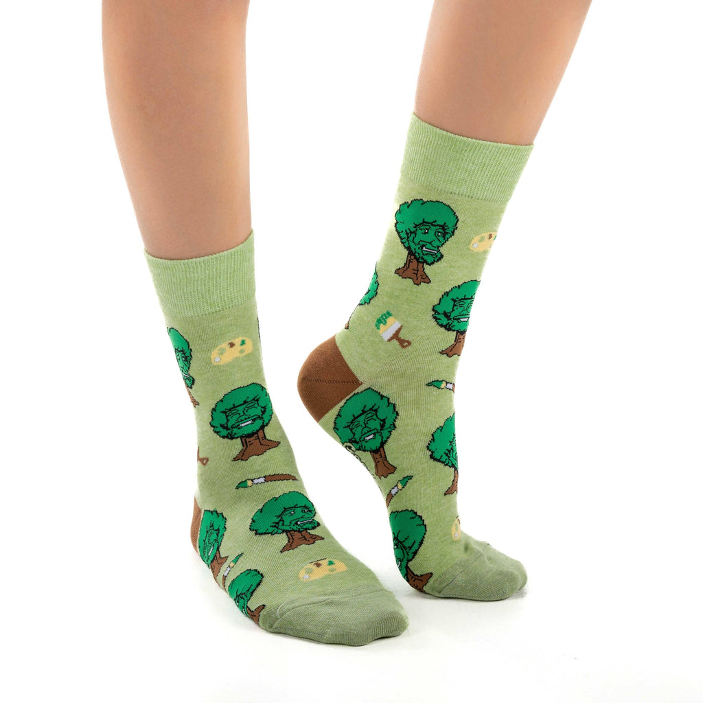 Women's Bob Ross Happy Trees Socks: Shoe Size 5-9