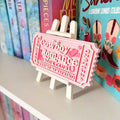 Cowboy Romance Book Club Sign | Ticket Bookshelf: Ticket & Easel