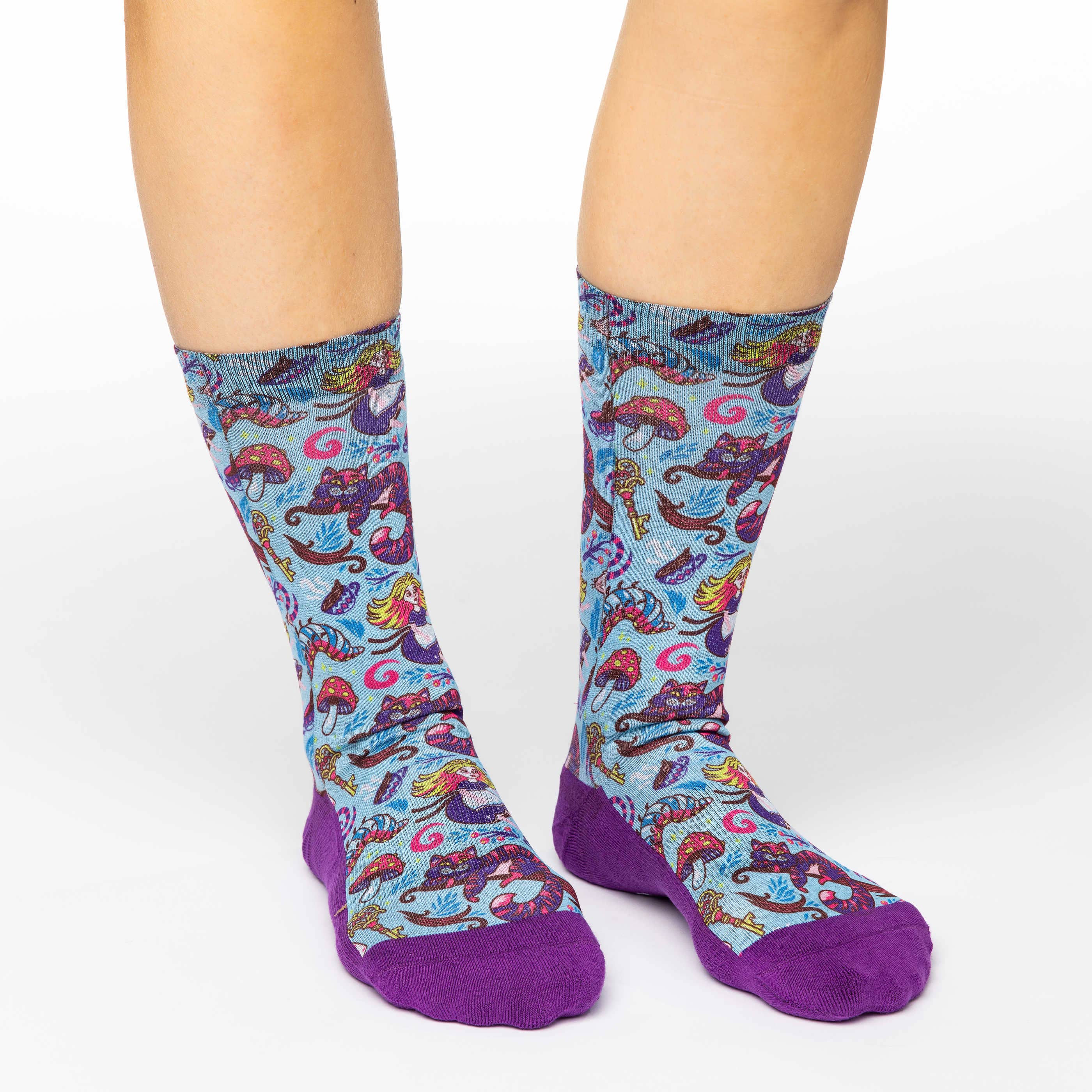 Women's Alice in Wonderland Socks: Shoe Size 5-9