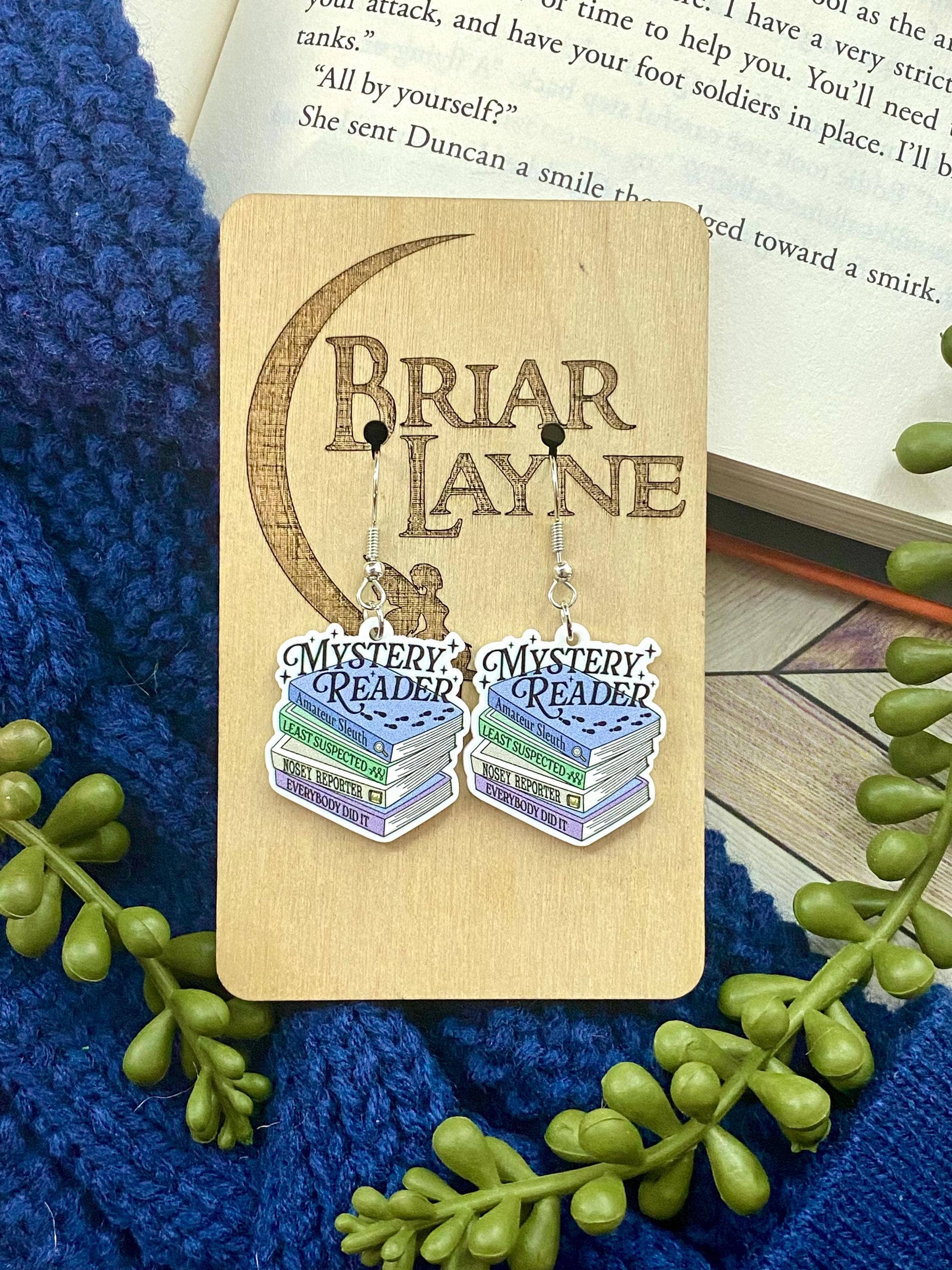 Mystery Reader Book Library Themed Earrings