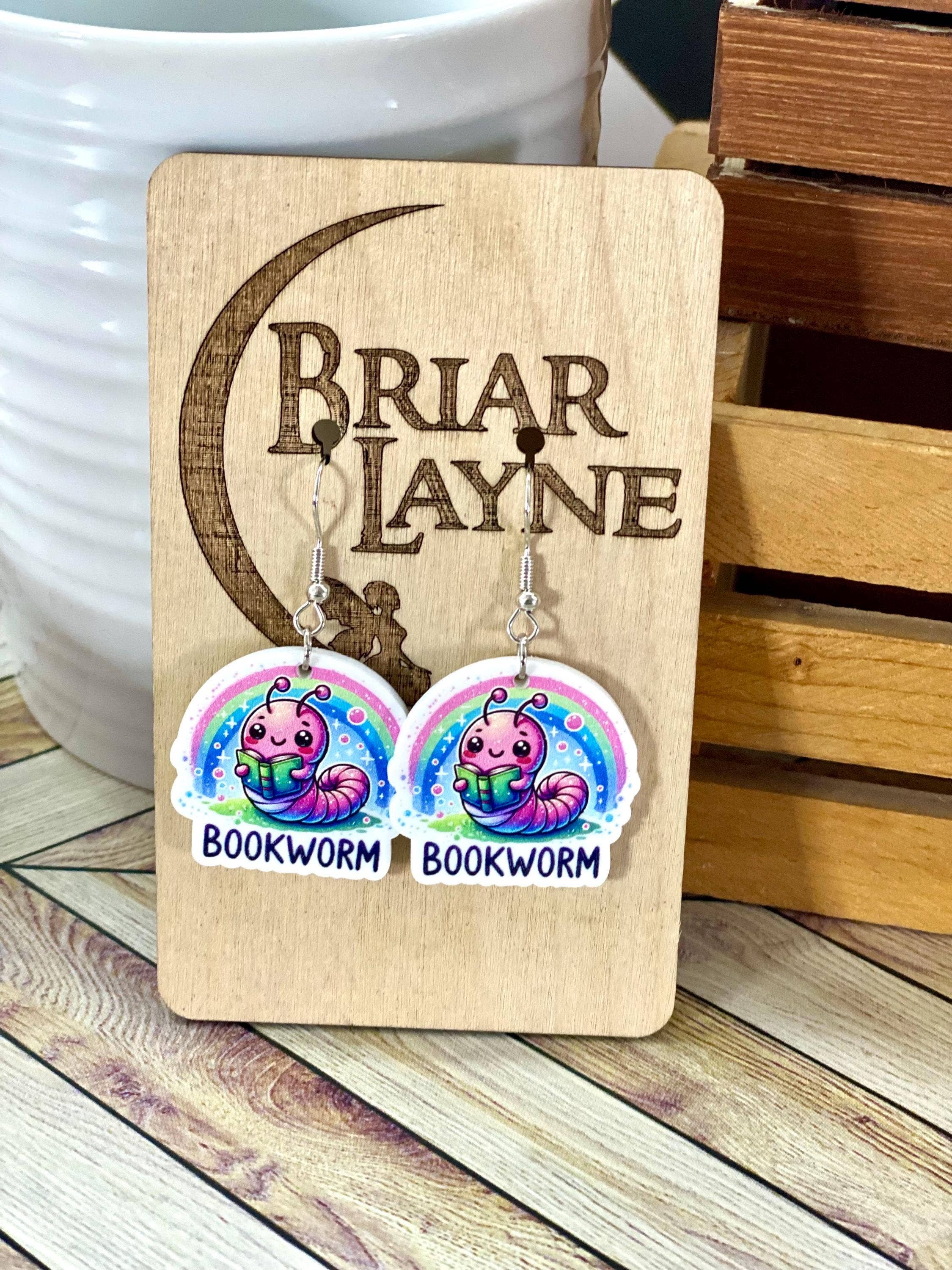 Bookworm Reader Book Earrings and Gifts