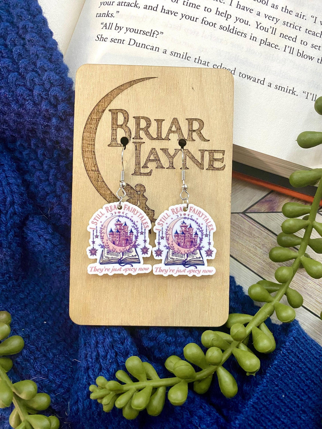 Fairytale Fantasy Book Reading Earrings