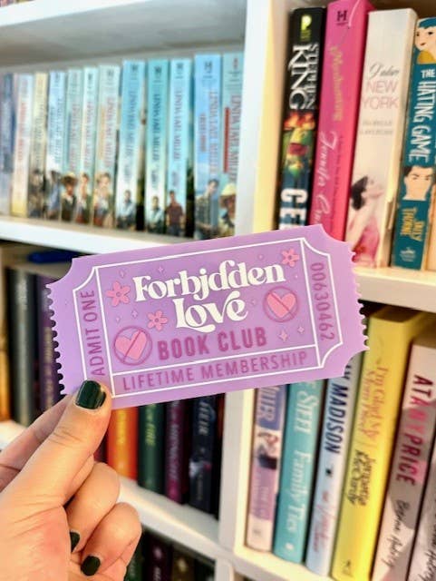 Forbidden Love Bookish Shelf Sitter and Decor Reading Ticket