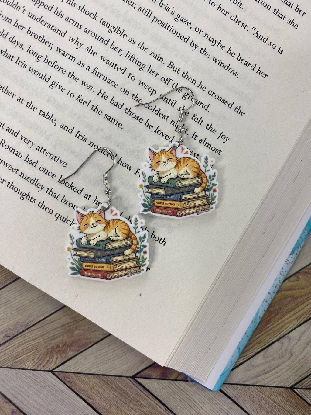 Cat & Book Lovers Themed Earrings Collection