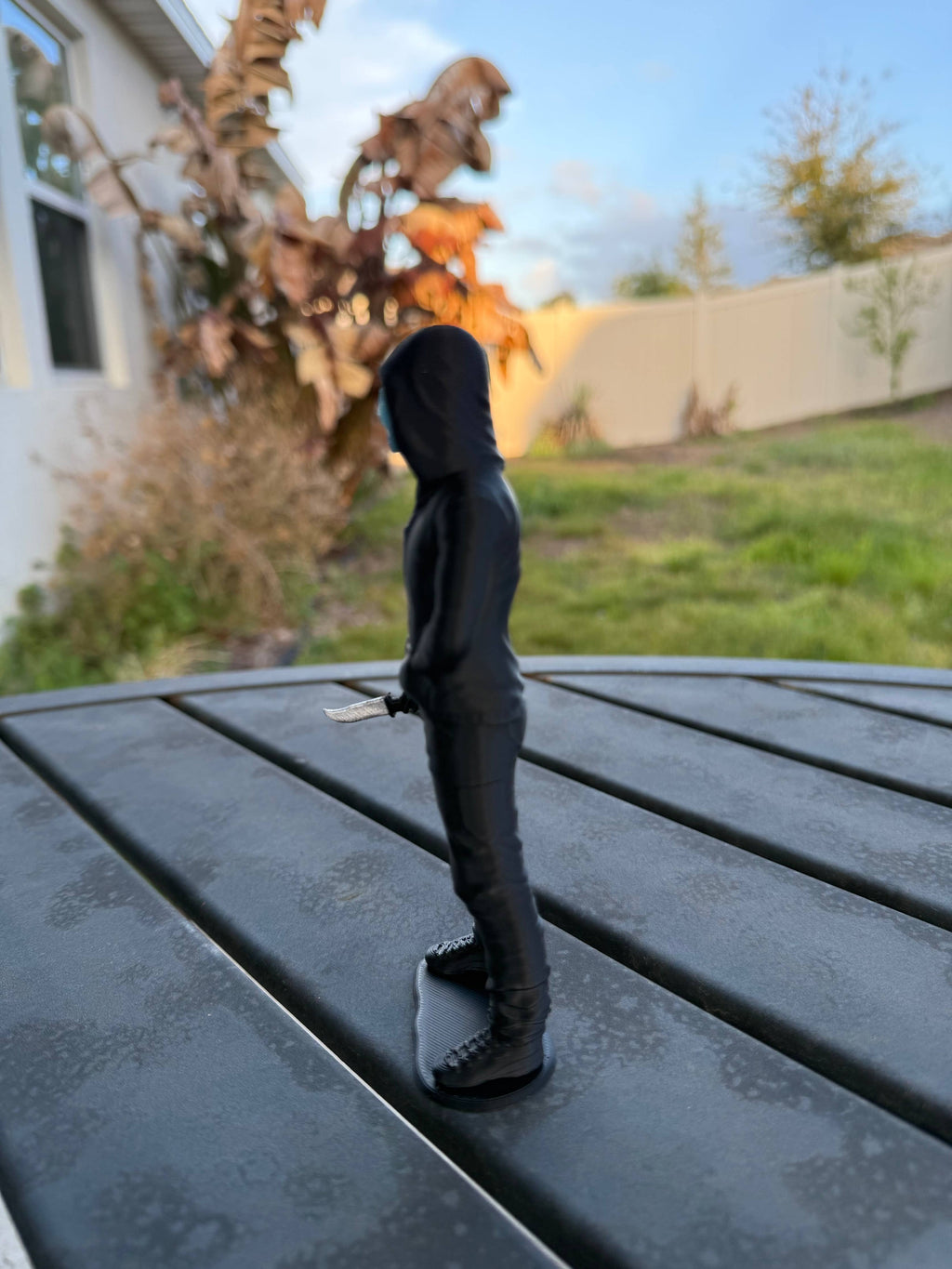 Hooded Masked Figures | Bookshelf Shelf Decor | Dark Romance: Blue Mask