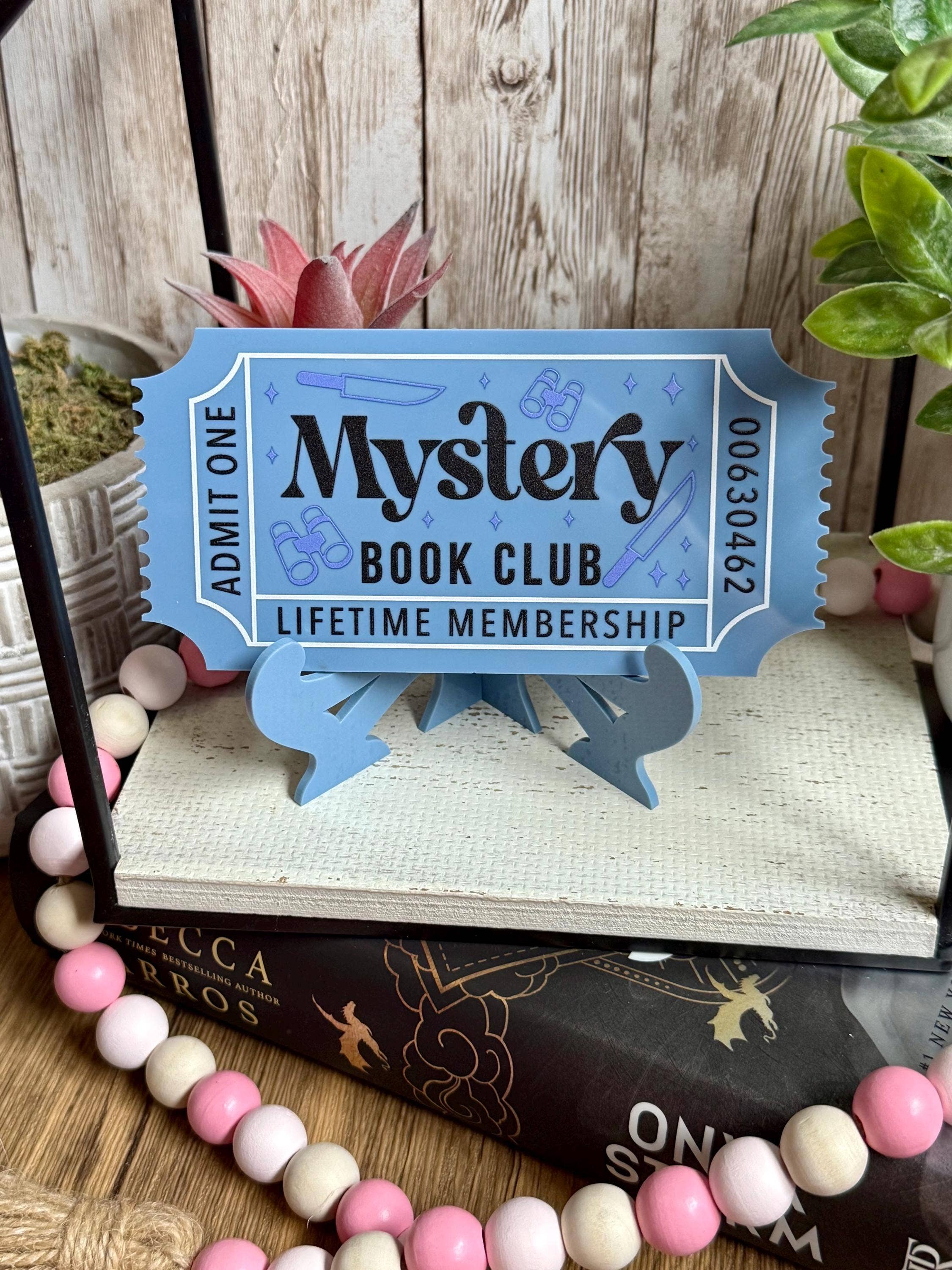 Bookish Shelf Sitter and Decor with Reading Tickets