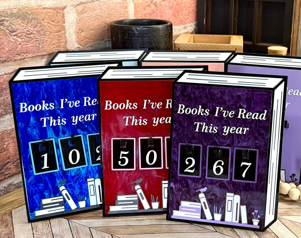 Acrylic Yearly Book Counter for Bookshelf Decor