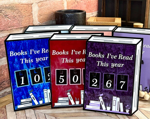 Acrylic Yearly Book Counter for Bookshelf Decor