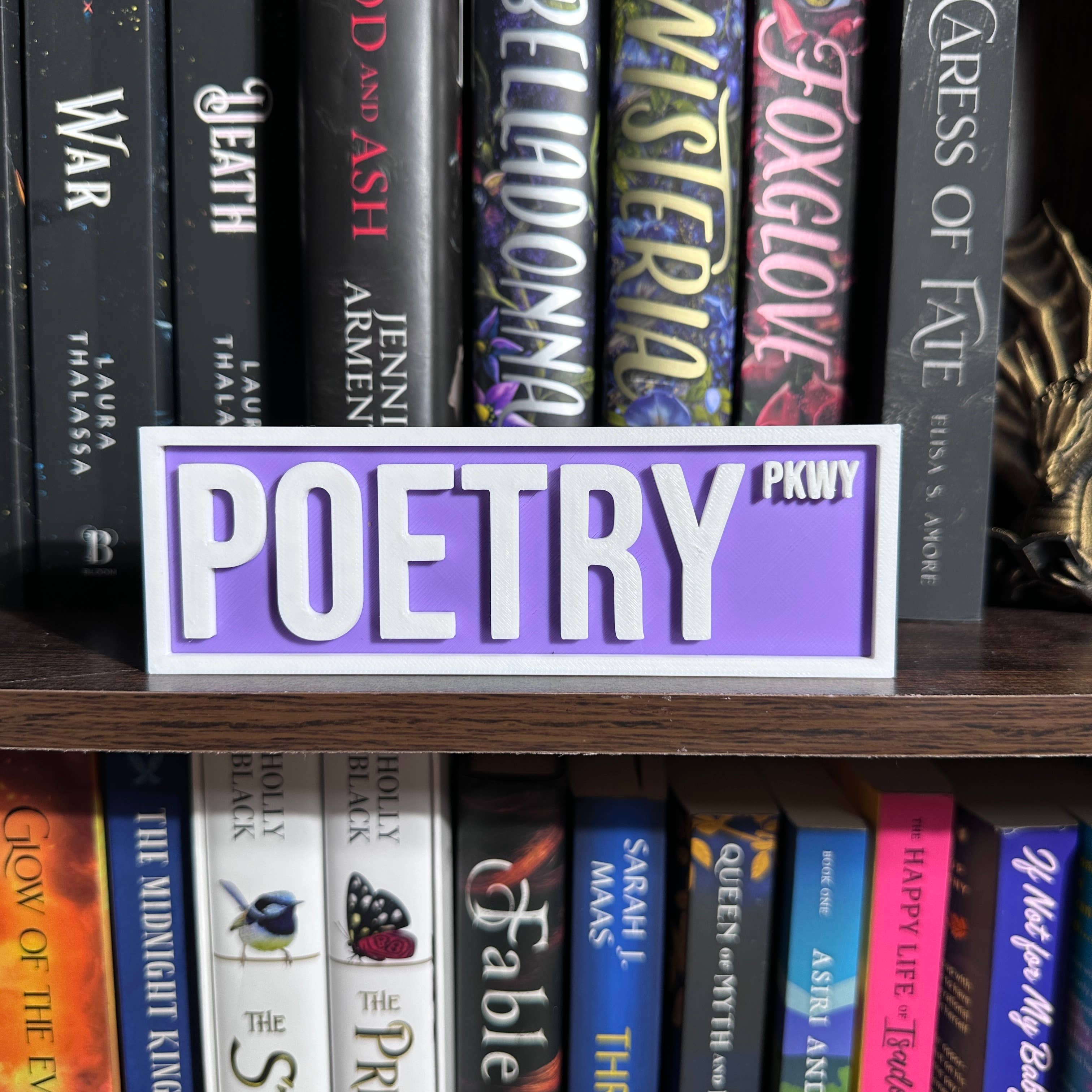 Poetry Street Sign | Bookshelf Decor: Purple