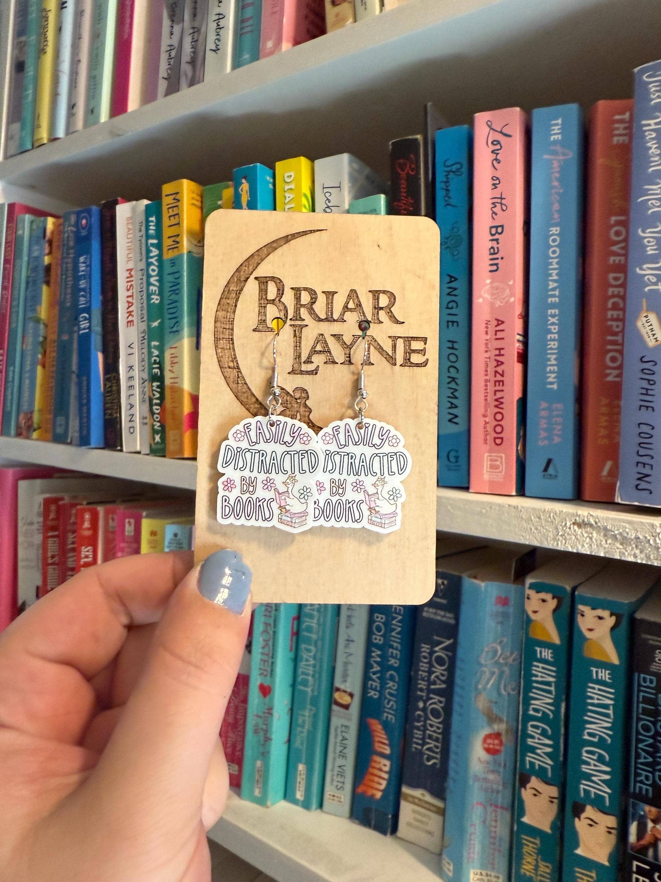 Easily Distracted By Books Themed Earrings