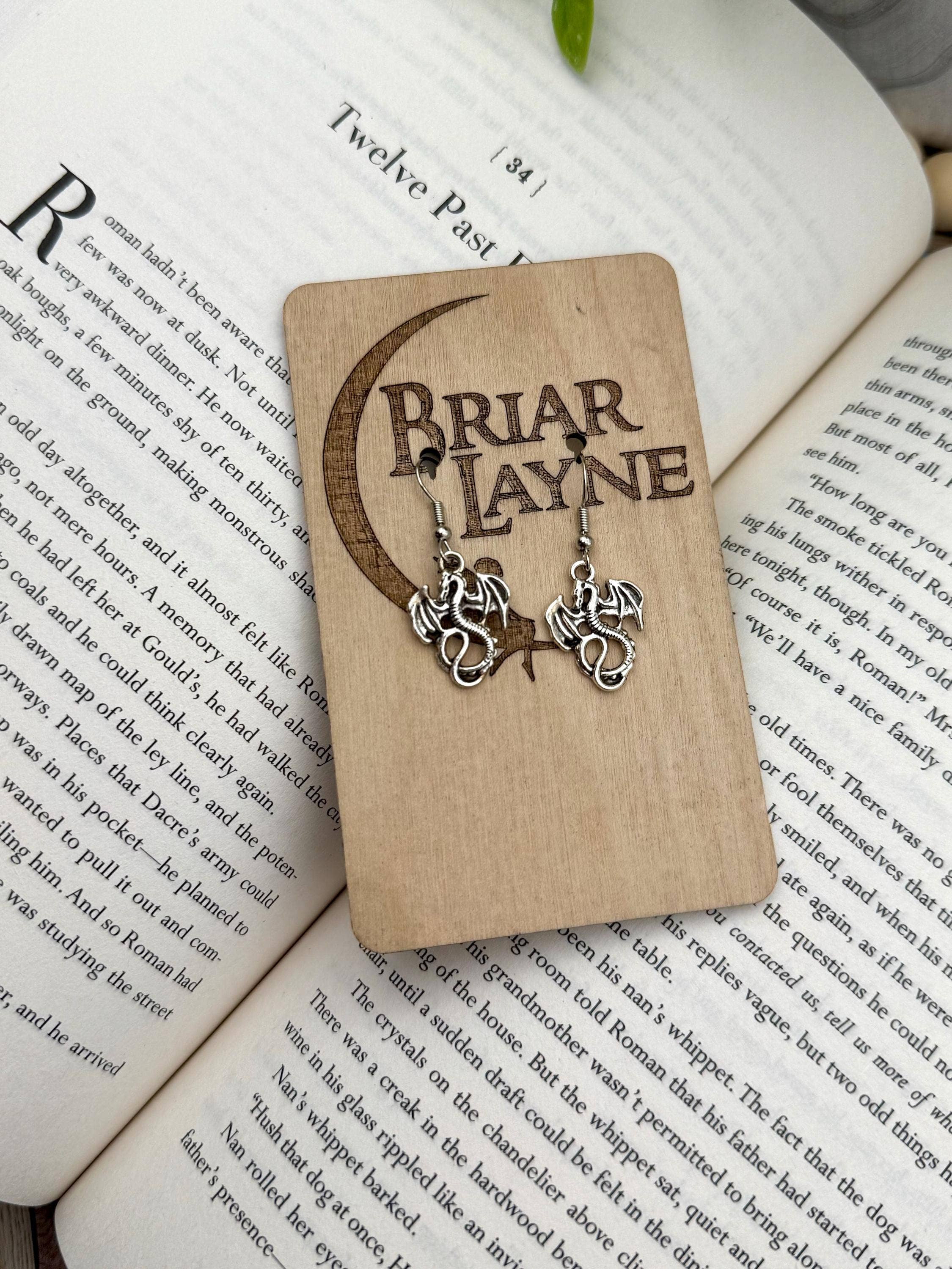Dragon & Book Fantasy Reading Earrings and Gifts
