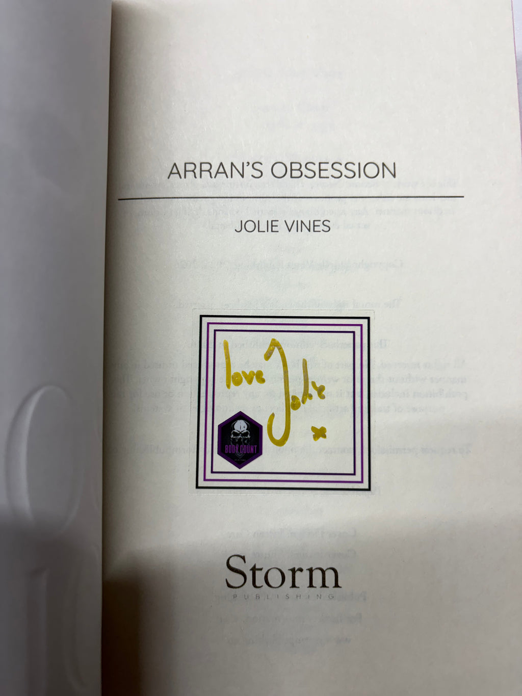 Arran’s Obsession (Body Count)